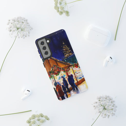 Shopping at the Christmas Market - Impact Resistant Phone Case
